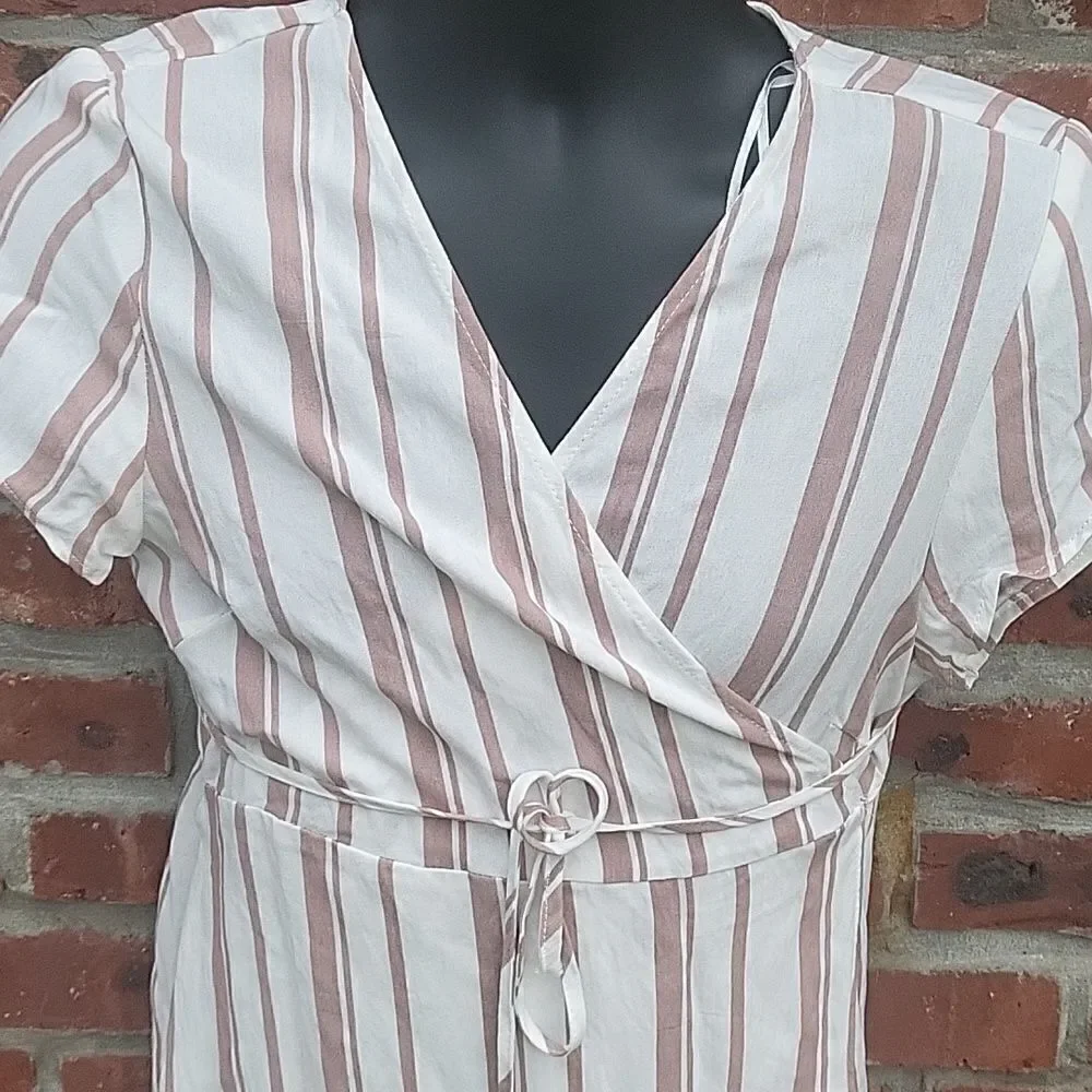Stripped wrap dress
